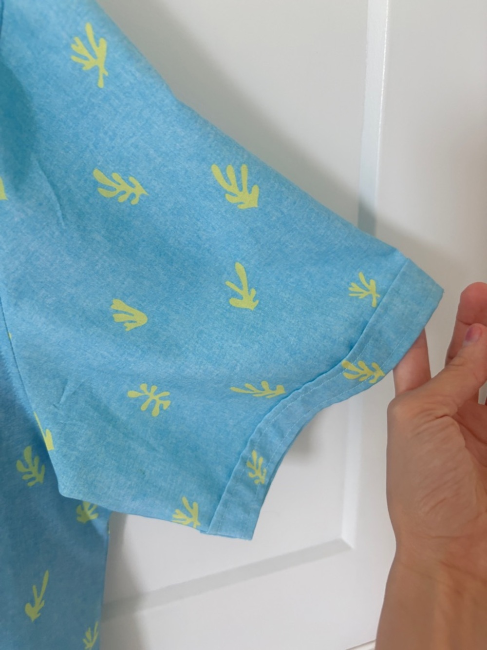 RSVLTS Light Blue Short-Sleeve Button-Down Shirt with Lime Print - Picture 4 of 8